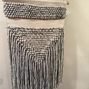 Threshold Gray and Cream Textured Tapestry